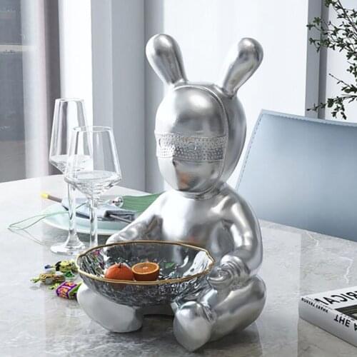 Modern Home Decor Cartoon Figurine Decoration Key Storage Container Simple Luxury Living Room New Home Accessories Creative Gift