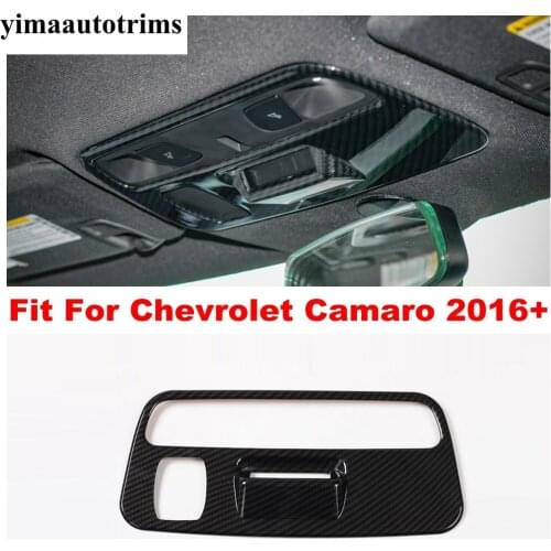 Carbon Fiber Look Car Roof Reading Light Lamp Frame Cover Trim Accessories For Chevrolet Camaro 2016 - 2020 Accessories Interior