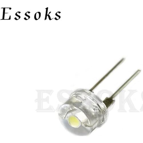 10PCS NEW F8 8mm Straw hat LED White Red Blue Green Yellow Super bright LED lamp Wide Angle Transparent LED Lamp Strawhat LED