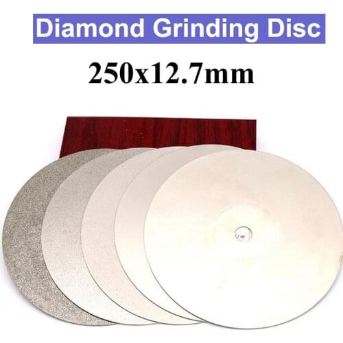 URANN 1PC 10 inch 250x12.7mm Diamond Coated Flat Lap Wheel Lapidary Polishing Grinding Disc 80 180 320 Grit