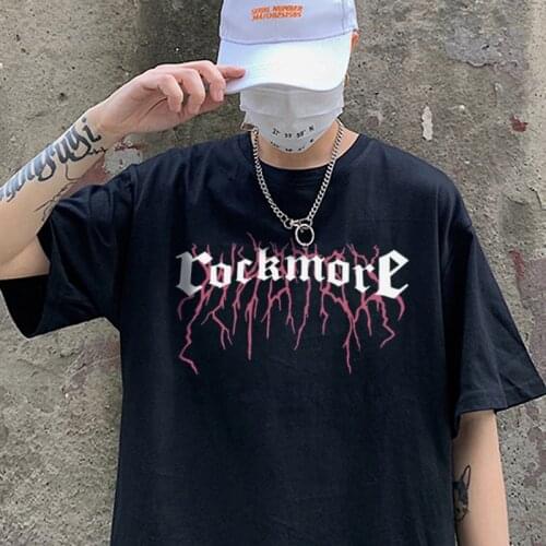 Vintage Tops Hip Hop Cool Unisex Short Sleeve T Shirt Letter Print Summer Oversize Men' Tshirt Punk Gothic T-shirt Streetwear