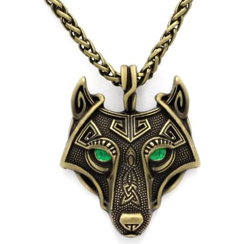 Youe shone 5 Colors 1pcs Norse Vikings Pendant Necklace Norse Wolf Head Necklace Original Animal Jewelry Wolf Head hange