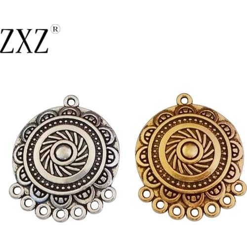 ZXZ 10pcs Antique Gold Ethnic Chandelier Earring Connectors Boho Charms Pendants for Jewelry Jewelry Findings