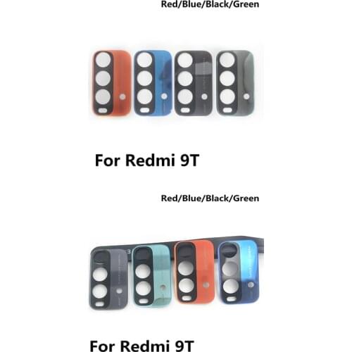 10PCS Original New For Xiaomi Redmi 9T Rear Back Camera Glass Lens With Glue Adhesive Sticker