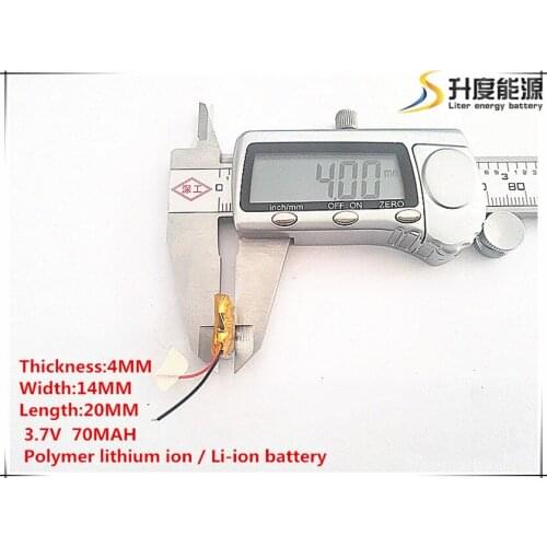 10pcs [SD] 3.7V,70mAH,[401420] Polymer lithium ion / Li-ion battery for TOY,POWER BANK,GPS,mp3,mp4,cell phone,speaker