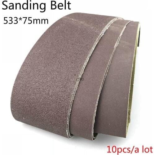 10pcs 533*9mm 533*30mm 533*75mm Sanding Belt 3" * 21" Sanding Cloth For Soft Metal Grinding Polishing Free Shipping