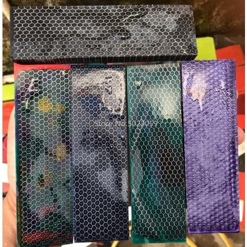 2pieces C-Tek Knife handle DIY material plate Resin material Snake grain Honeycomb pattern Slingshot handle 120x40x8mm