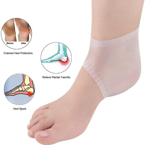2Pcs Silicone Feet Care Socks Moisturizing Gel Heel Thin Socks with Hole Cracked Foot Skin Care Protectors Shoe Sole Accessories