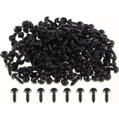 200pcs 8mm Plastic Safety Eyes with Washers for Plush Animal Making