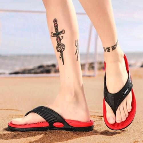 2021 Massage Flip-flops Summer Men Slippers Beach Sandals Comfortable Men Casual Shoes Fashion Men Flip Flops Hot Sell Footwear