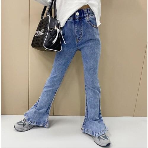 2021 new wholesale girls denim pants fashion spring girls jean pants 6-12t A555