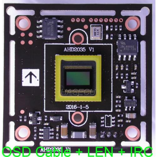 AHD-H (1080P) 1/3" SmartSense CMOS 2135 + NVP2441 CCTV camera module PCB board + OSD cable + 3.0MP CS LEN + IRC