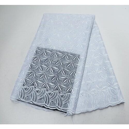 White lace fabirc high quality african french net lace fabric with stones cheap fabric nigerian lace fabric 5yards/lot S19582