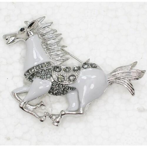Light Black Rhinestone Horse Pin brooches C913 H