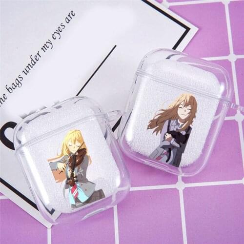 Cartoon Anime Your Lie in April Earphone Case For Apple AirPods 2 1 Soft Clear Protective Wireless Cover Pattern Charging Box