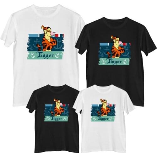 Disney Winnie the pooh Tigger T-shirt 100% cotton Fashion clothes for teens girl boys clothes Mens Women tee shirt family look