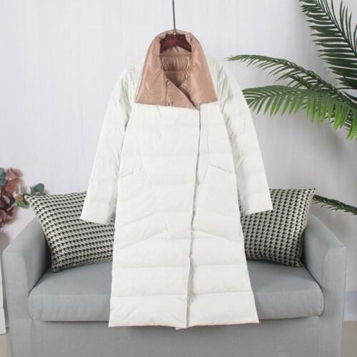 Double Use Winter New Down Jacket Women Double-Sided Wear White Duck Down Popular Slim Large Size Fashion Winter Coat Women 2021