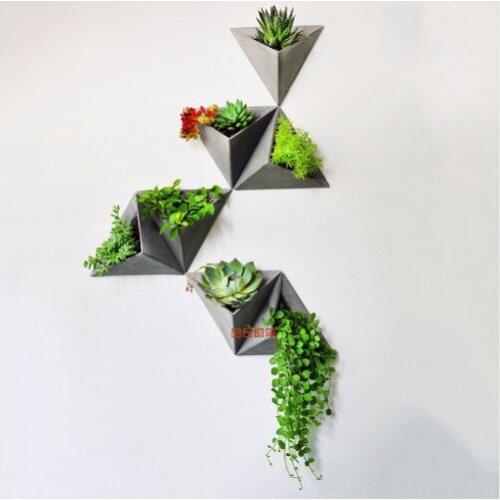 Silica gel mold cement flowerpot triangular wall hanging flower concrete succulent flowerpot simple wind flowerpot mold