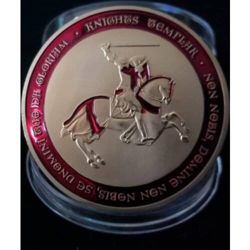 Hot Selling Knight Crusader Cross Christ Soldiers Souvenir Gold Plated Token Coin Collection drop shipping