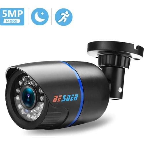 BESDER H.265 IP POE Security Camera 5MP 3MP Waterproof Bullet Outdoor IP Camera IR Night Vision P2P Motion Alert Video Camera