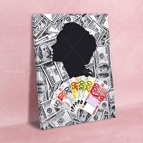 Pictures Home Decor Paper Currency Prints Facial Outline Wall Art Money Modular Poster Painting Cuadros Canvas For Living Room