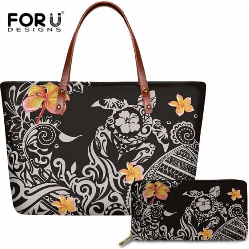 Polynesia Turtle Print Hand Bag Set Colorful Woman Purses and Handbags Harajuku Ladies Shoulder Bag Big Capacity Bolso Mujer