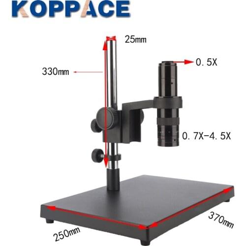 KOPPACE 30X-200X Large Platform Microscope Column Diameter 25mm Lens Size 50mm Including Focus Bracket Base Plate Size 370x250mm