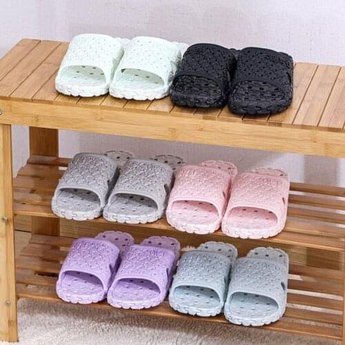 Summer Non-slip Flip Flops Bath Slippers Couple Family Flat Shoes Hotel Sandal Slippers Lovers Home Slipper Flat Soft Bottom