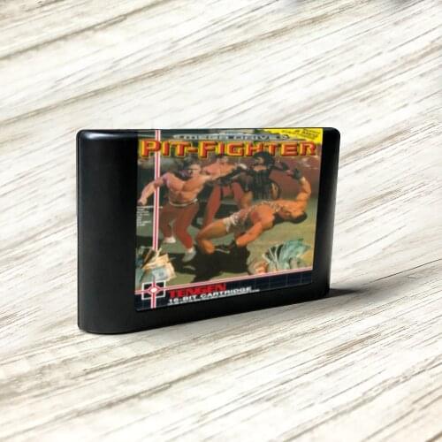 Pit-Fighter - EUR Label Flashkit MD Electroless Gold PCB Card for Sega Genesis Megadrive Video Game Console