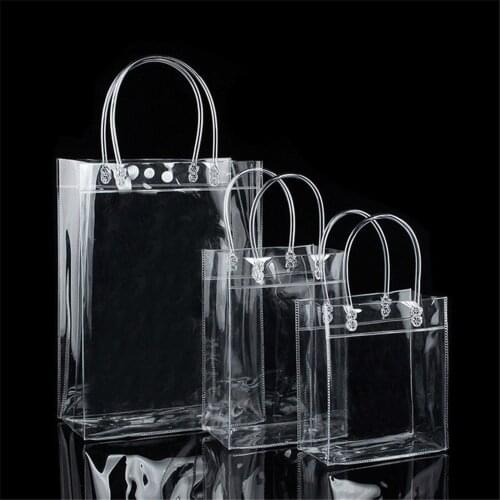 Clear Waterproof Pvc Bag Transparent Shopping Bag Shoulder Bag Totebag Travel Environment Waterproof Pvc Storage Bag