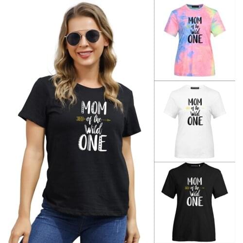 Dropshipping Mom Of The Wild One Women Crown Thing T-Shirt Women Mothers Day Gifts Camiseta Feminina Summer Top Tee Shirt Femme