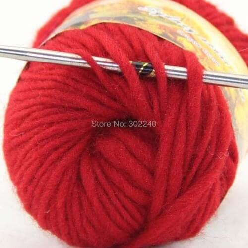 Lot of 1 skeins x 50g Chunky Hand Coarse Knitting Scores wool yarn Red 830