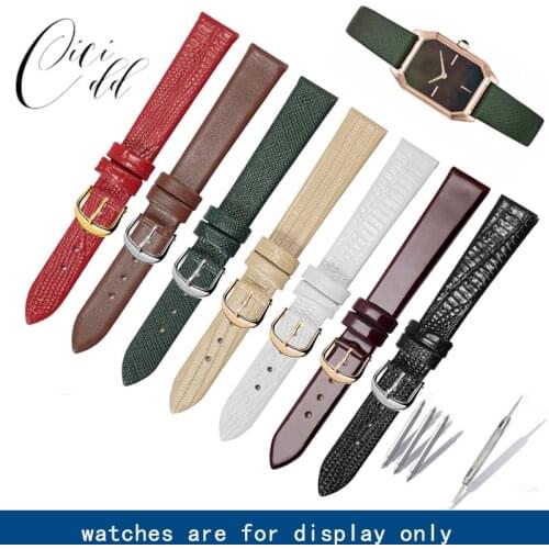 CICIDD Soft Cow Leather Watchband 14mm Black Red Green Bracelet Suitable For AR1876/1726/1757/1681/1769 Womens Watch Chain