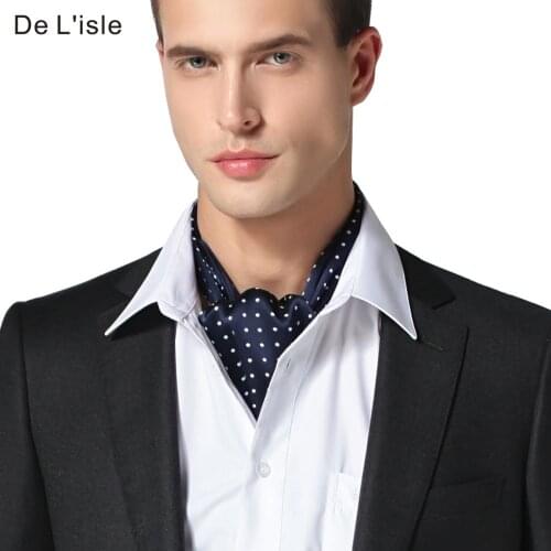 100% Silk Luxury Double-faced Classical Polka Dot Printed Cravat