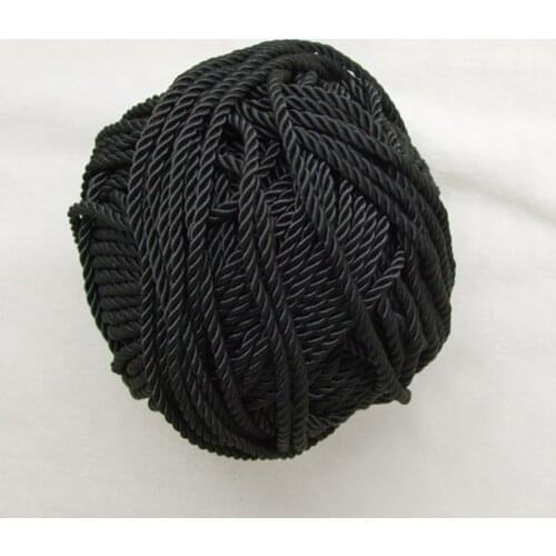 10Mtrs/Lot Vintage twisted Rayon 10mtrs/Lot 3mm Cord black color dyeable cording