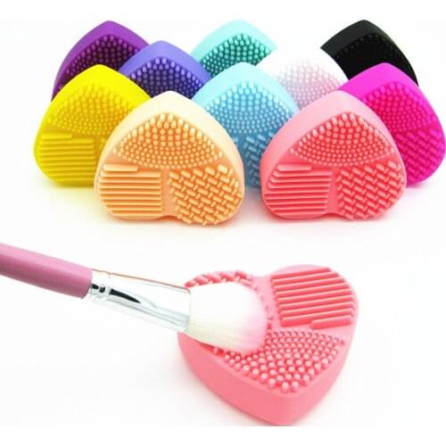 1 Piece Silicone Makeup Brush Cleaning Makeup Brushes Cleaner Heart Glove Cosmetic Brush Cleaning Mat Portable Washing Tools