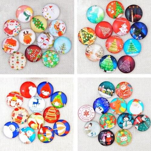 50PCS Mixed 18MM Christmas Snowflake&Tree Snap Button Jewelry Charm Fit For DIY Snap Accessories Jewelry For Christmas Gift