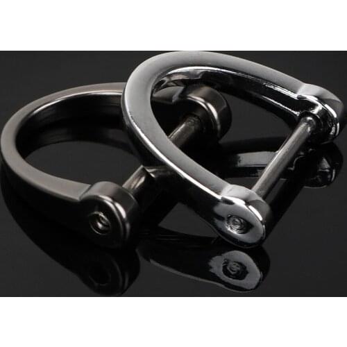 Car-styling Key Ring Classic Thick Rod Car Keychain Interior Accessories D Shape Horseshoe Key Holder Auto Accessories