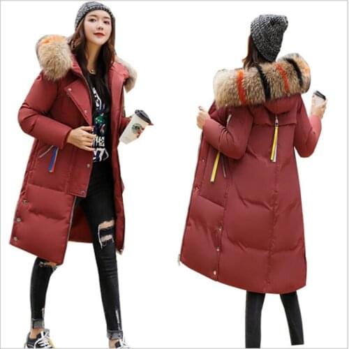 Loose Warm Winter Jackets Coats Women Hooded Fur Coat Down Parkas Long Cotton Padded Jacket Female Outwear Casual 2019 3XL Z242