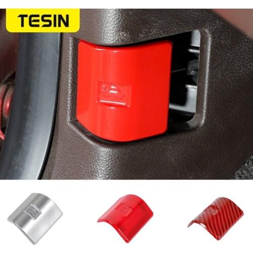 TESIN Car Interior Hood Engine Button Switch Decoration Cover Trim Stickers For Ford F150 2009-2020 ABS Car Accessories Styling