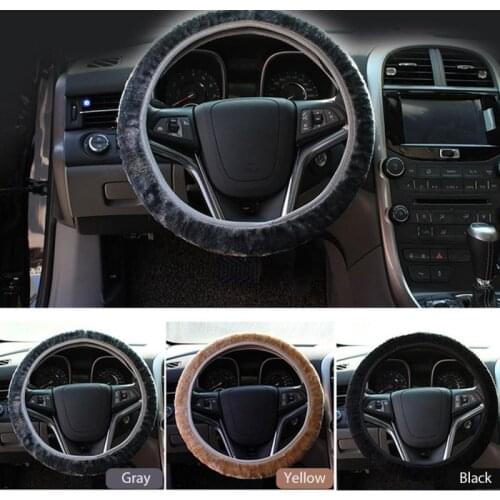 Universal Auto Steering Wheel Cover Soft Warm Plush Steering Wheel Cover For Winter Car Steering Wheel Interior Parts