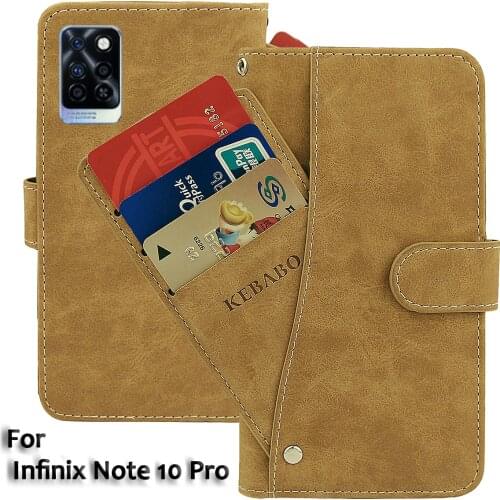 Vintage Leather Wallet Infinix Note 10 Pro Case 6.95" Flip Luxury Card Slots Cover Magnet Phone Protective Cases Bags