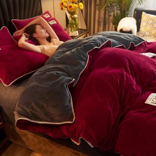 Winter Velvet Quilt Cover Soft Worm Short Plush Duvet Cover AB Side Good Quality Coral Fleece Quilt Cover Throw Mechanical Wash