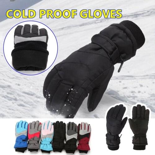 Winter Warm Snowboarding Ski Gloves Kids Boys Girls Snow Mittens Waterproof Skiing Mittens Outdoor Sports Skiing Gloves