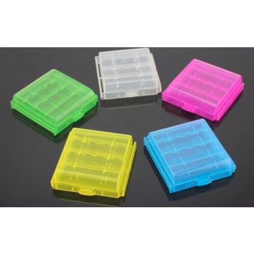 1pcs Colorful Plastic Battery Case Holder Storage Box For 4X 1.5V AA Battery Container Bag Case Organizer Box Case