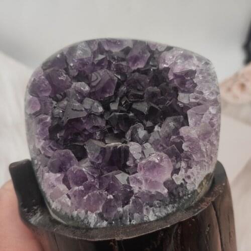 1pcs Natural Amethyst Geode Quartz Cluster Crystal Specimen Energy Healing