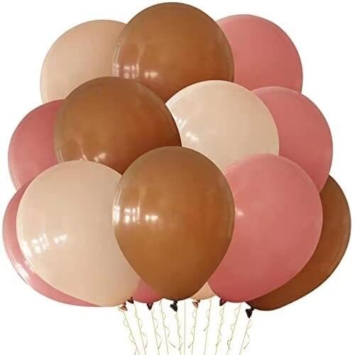 15pcs Mix Retro Balloons Dusty Pink Green Caramel Coffee Balloon Rustic Wedding Birthday Party Decor Air Helium Globos