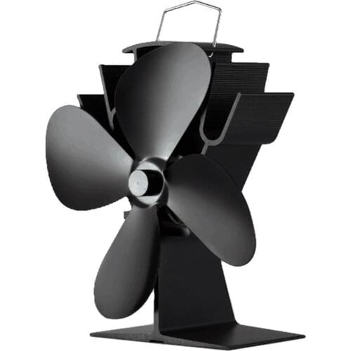 4-Propeller Heater Stove Fan Hot Power Heat Furnace Fireplace Fan Heating Fan Heat Powered Stove Fan Decorative Fireplace