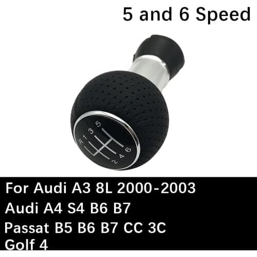 5 6 Speed Car Gear Shift Knob For Audi A3 2000 to 2003 Audi A4 S4 B6 B7 Passat B5 B6 B7 CC 3C Golf 4 Manual Lever Shift knob