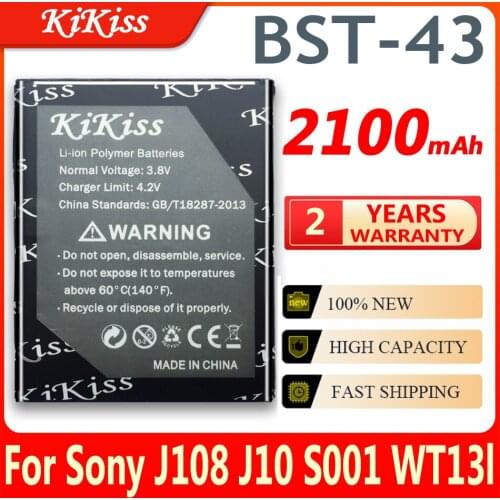 2100mAh BST-43 Mobile Phone Replacement Battery For Sony Ericsson J108 J10 J20 S001 U100 WT13I Yari U100i J108i BST 43